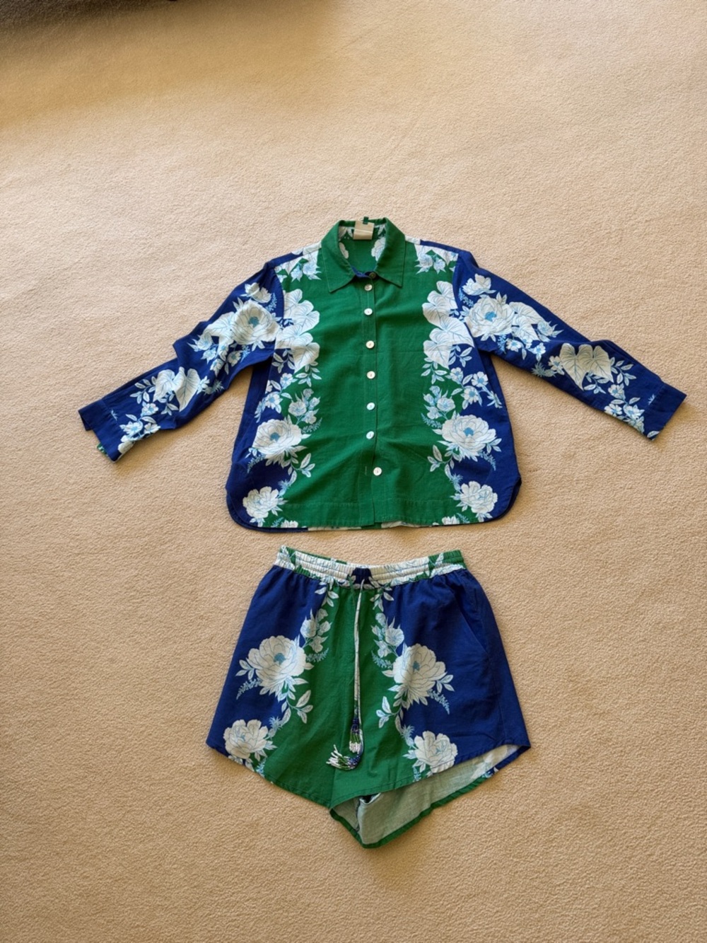 FARM Rio Green & Navy Floral Two-Piece Set